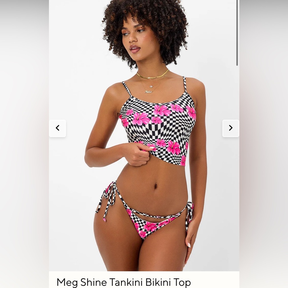 Frankies Bikinis - Mega Shine Tankini bikini top. Brand new with tags